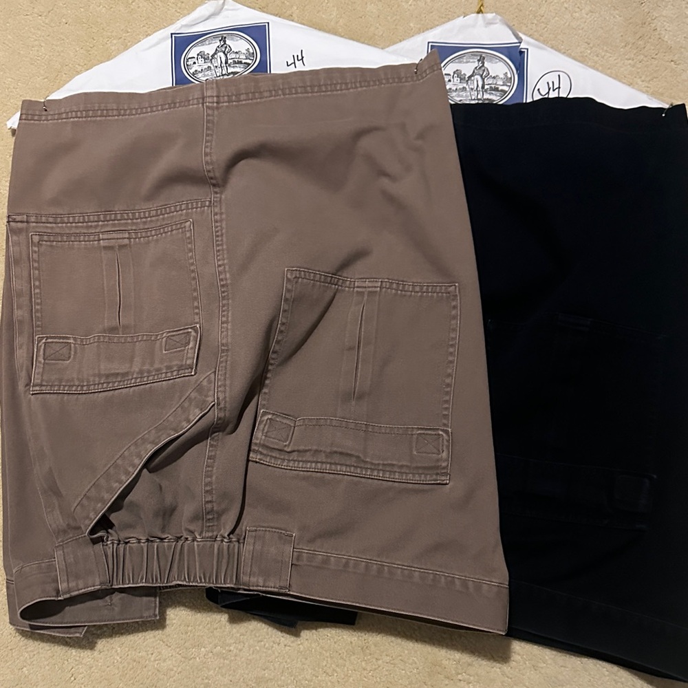 Two Pair Men's Cargo Shorts with 6 inch inseam